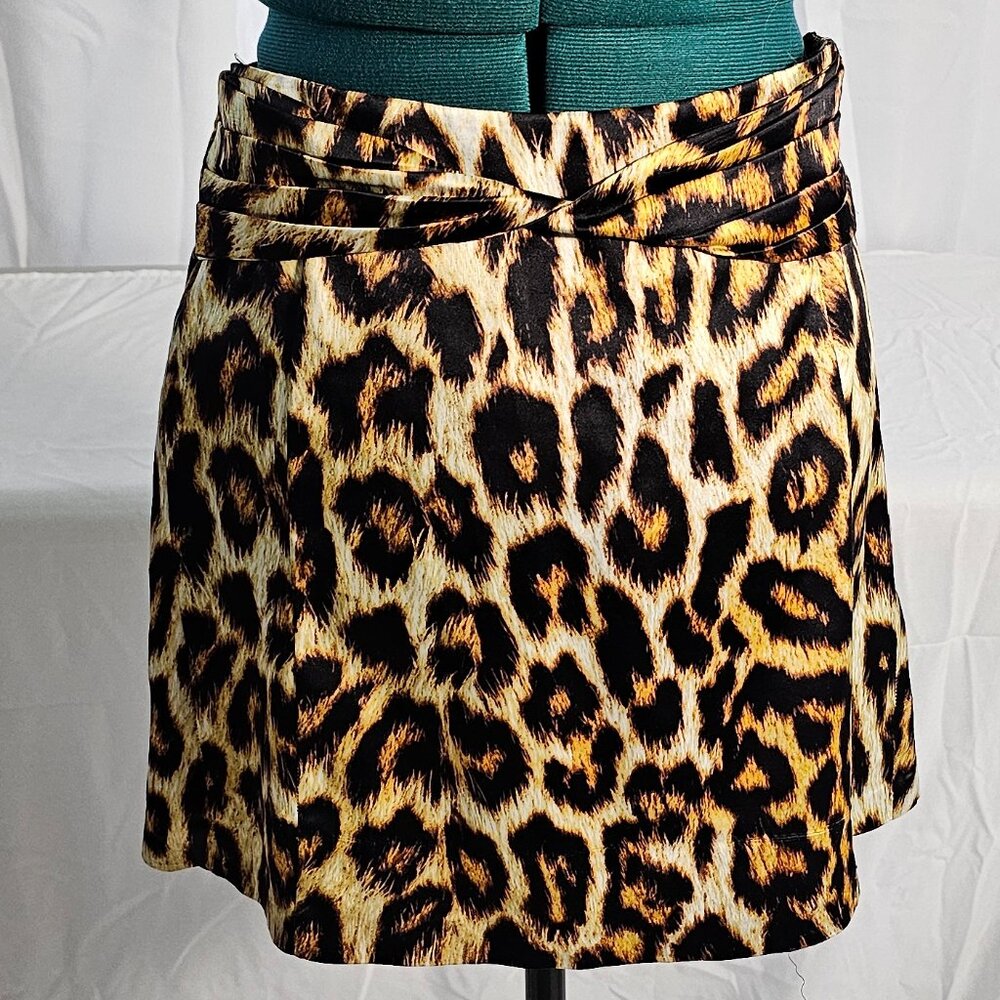 Just Cavalli Leopard Print Mini Skirt, IT 40 (US 4–6) • Y2K Diffusion Line